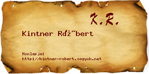 Kintner Róbert névjegykártya